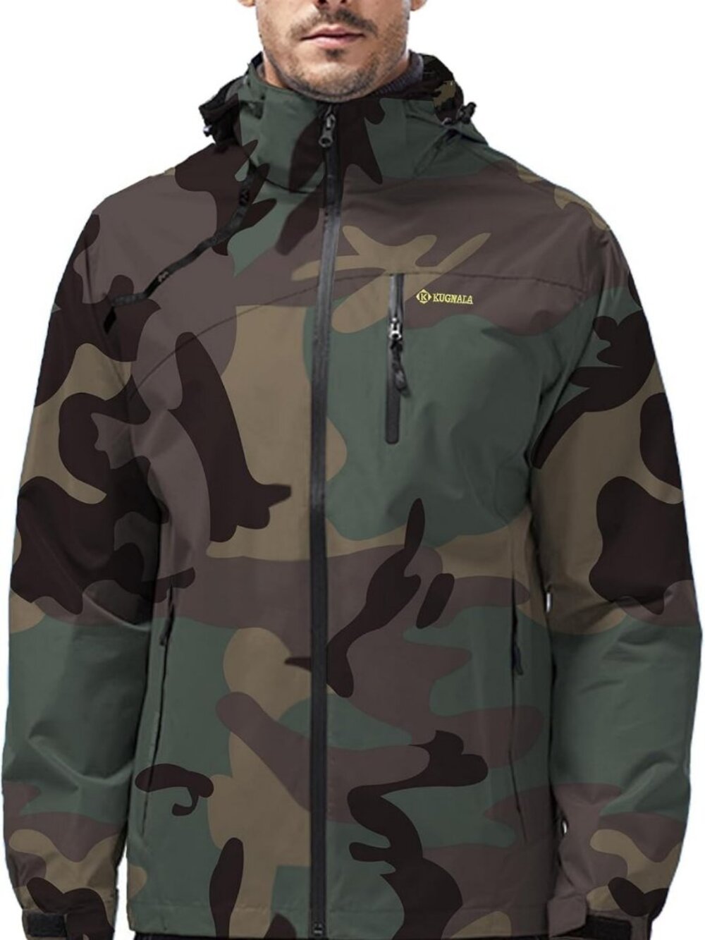Men's Lightweight Waterproof Windproof Jacket - Hooded for Running, Hiking
